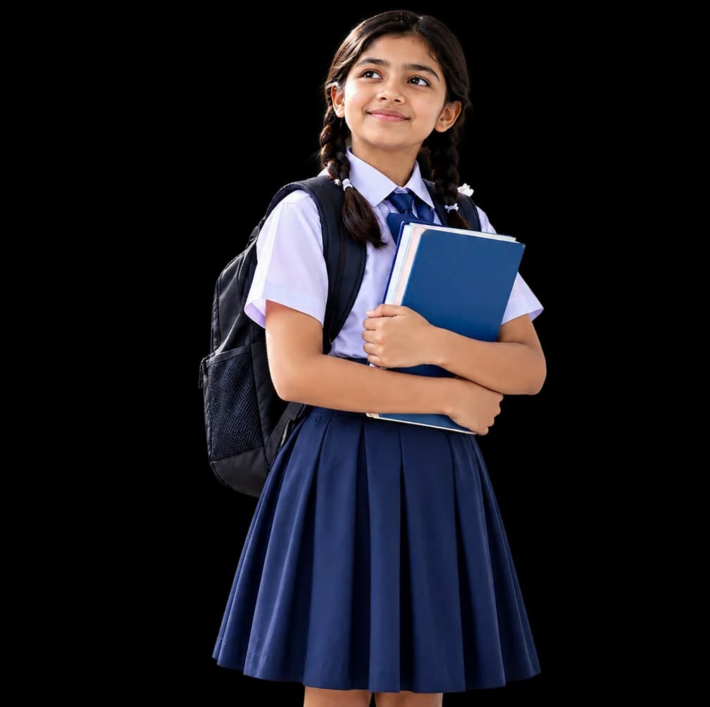 বই হাতে হাসিমুখ শিক্ষার্থী